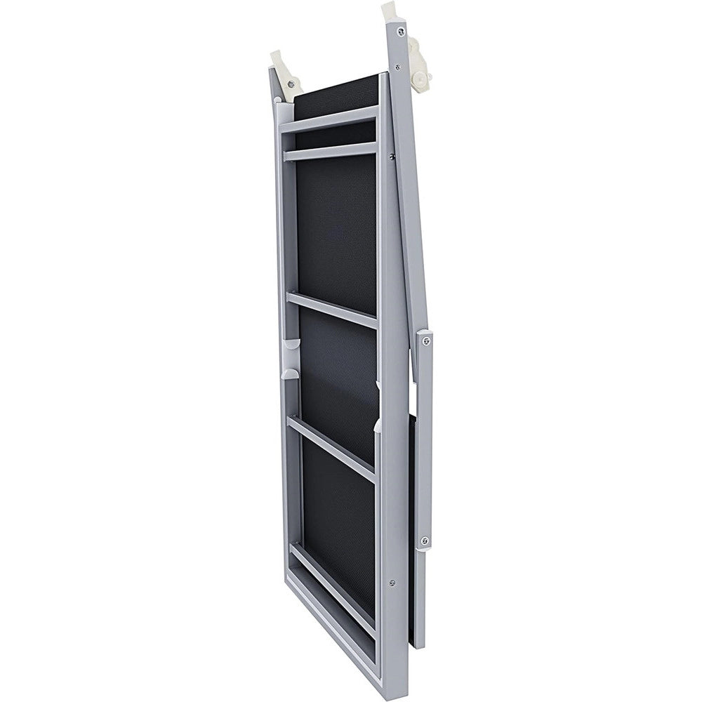 Trade Shop - Lettino Pieghevole Prendisole In Alluminio Textilene Con Parasole Orientabile 186x61x38cm - Grigio