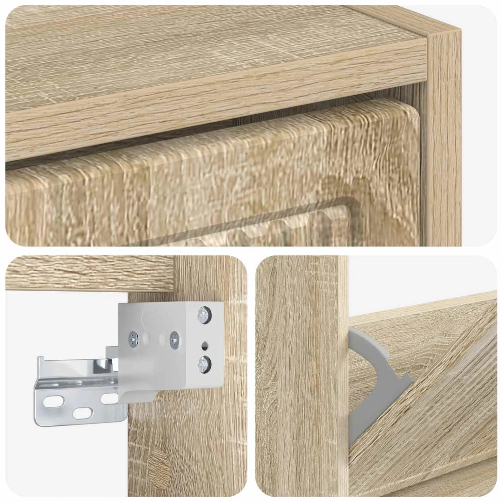 Mobiletto per Scarpe da Muro EDE 71 x 17 x 86 cm Rovere Sonoma 895977