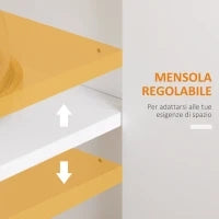 Credenza Moderna  a 3 Cassetti e 3 Ante in MDF e Truciolato con Ripiano Regolabile, 101x39x82 cm, Bianco