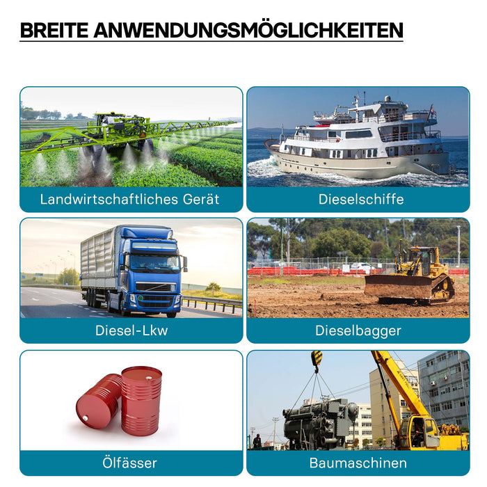 WilTec Pompa autoadescante per diesel gasolio 12 V 150 W 40 l/min Pompa di trasferimento