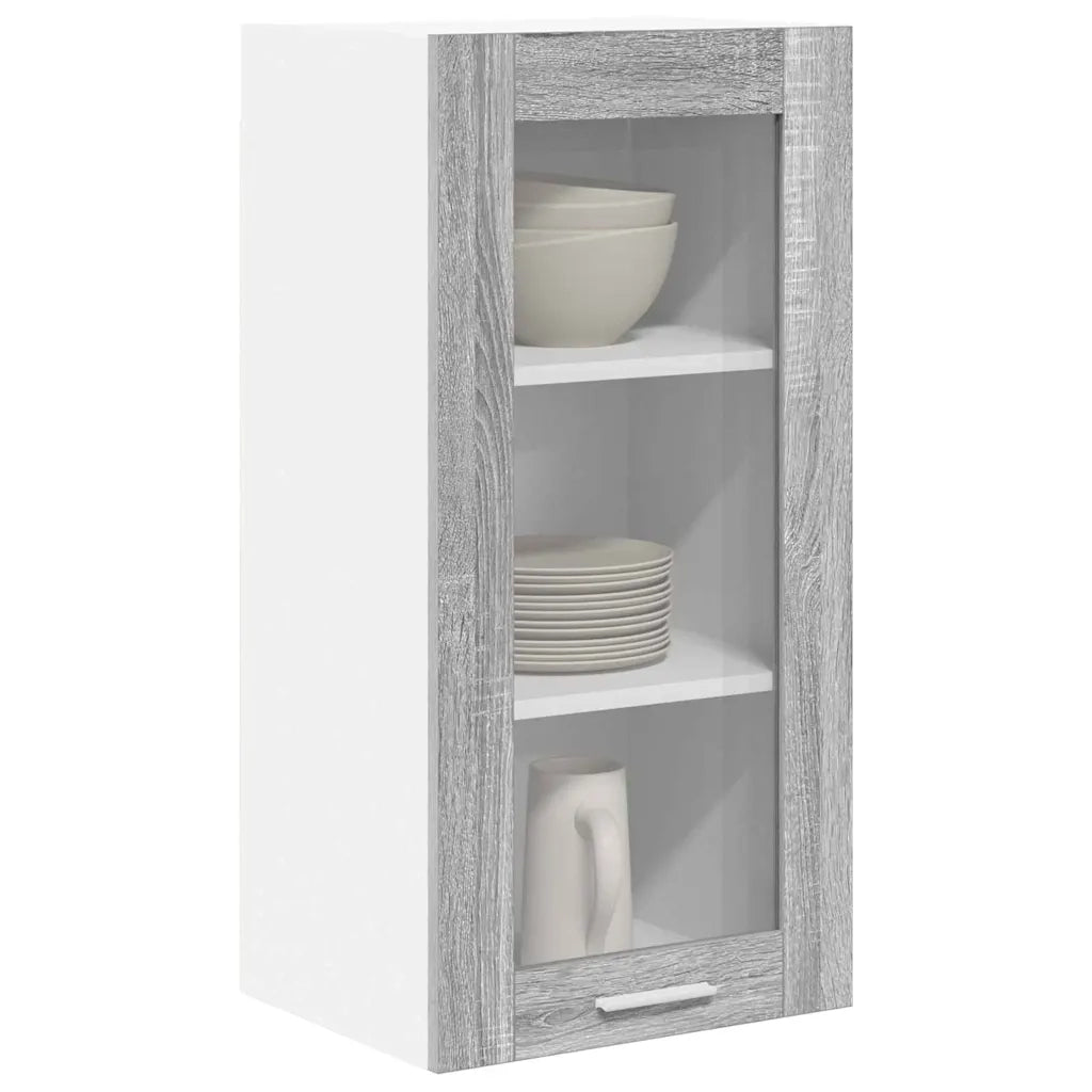 Armadio pensile con porta 2 pcs Grigio Sonoma 40 x 31 x 80 cm