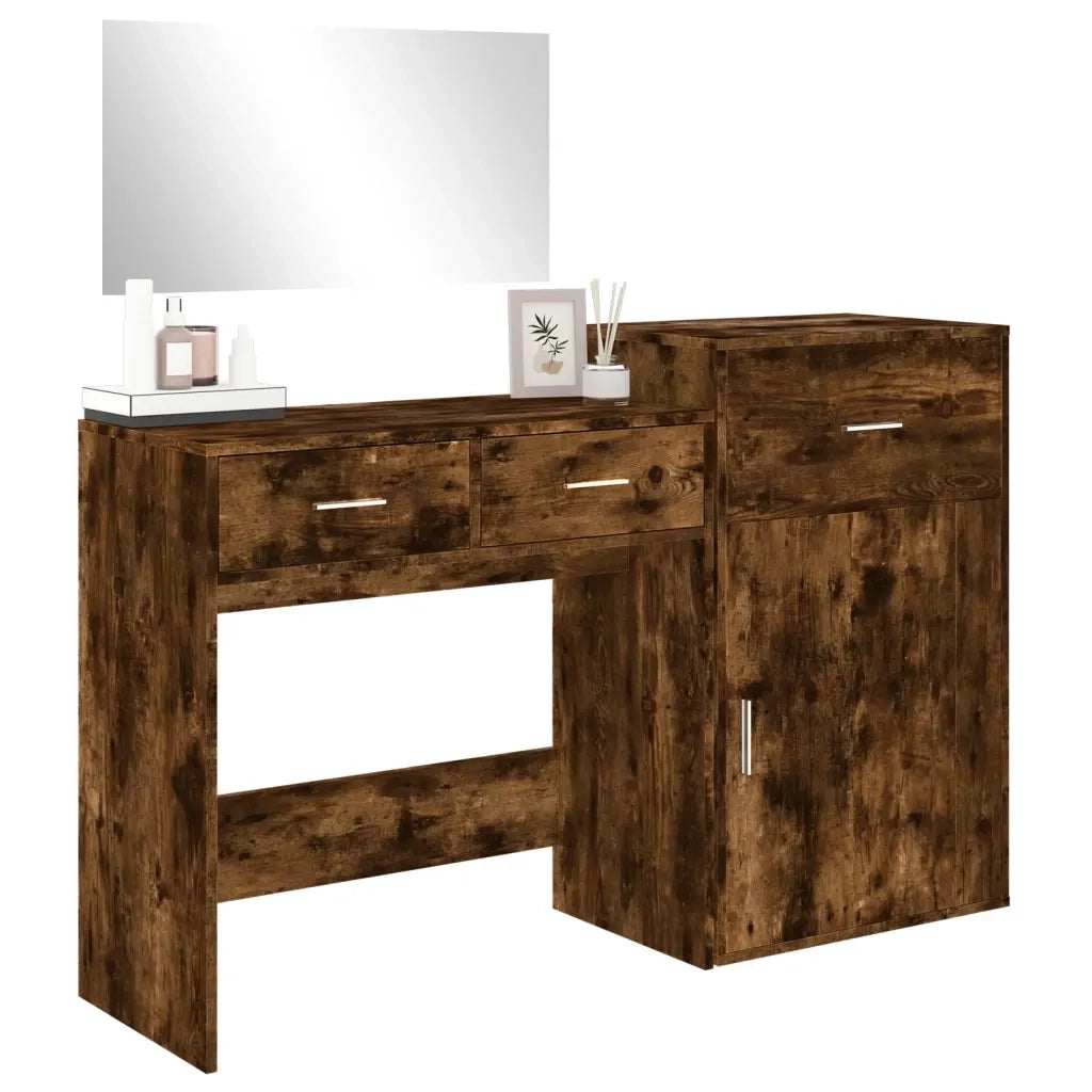 Set da Toeletta 3 pz Rovere Fumo in Legno Multistrato 3276522