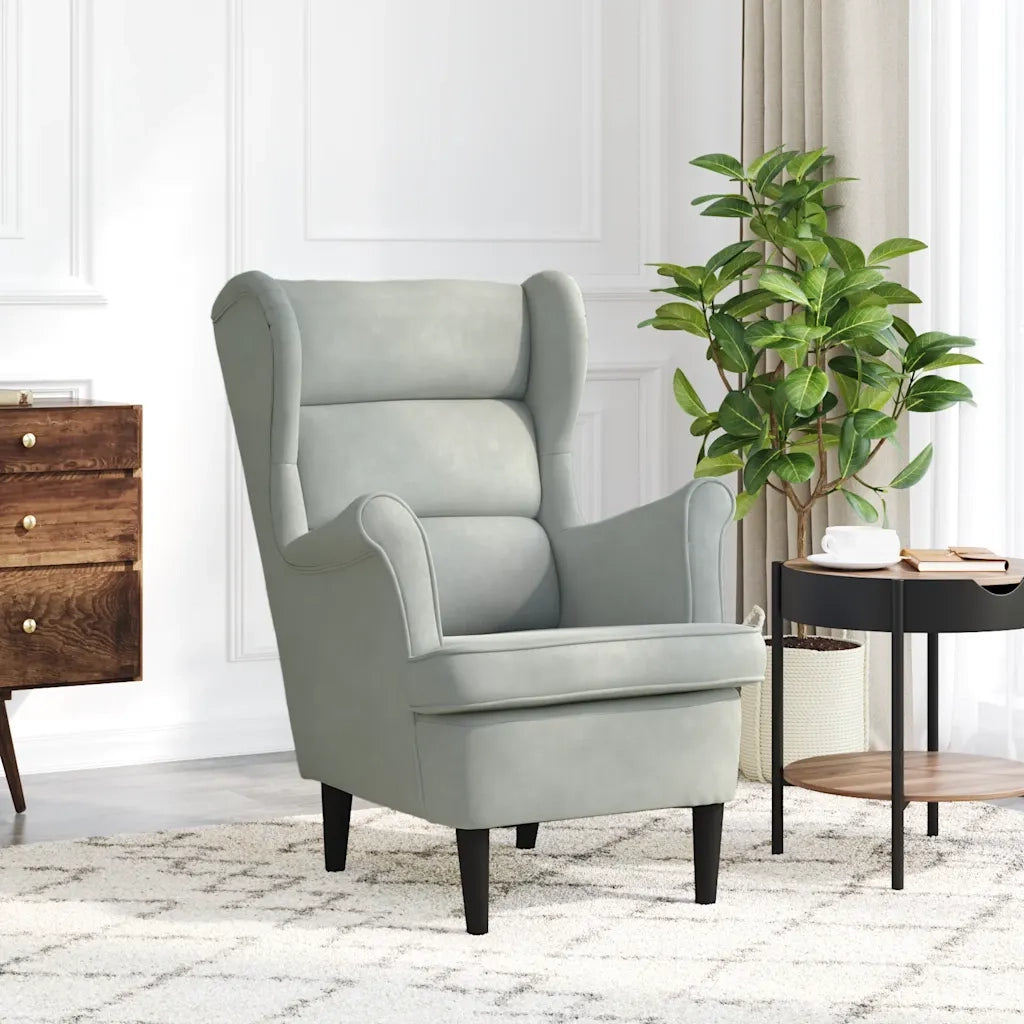 Poltrona Grigio Chiaro in Velluto cod mxl 39078