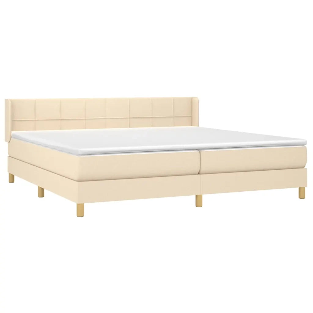 Giroletto a Molle con Materasso Crema 200x200 cm in Tessuto