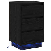 Comodino | Armadio da Notte | Mobiletto da notte con cassetto Rovere Nero 39 x 34,5 x 65 cm
