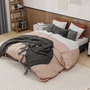 Letto per adulti 160 × 200 cm con struttura stabile, senza materasso, in tessuto e metallo, grigio