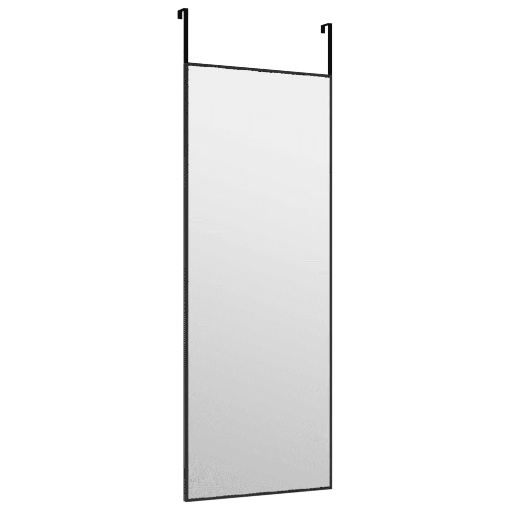 Specchio da Porta-Specchio da Appendere-Specchio Decorativo Nero 30x80 cm in Vetro e Alluminio