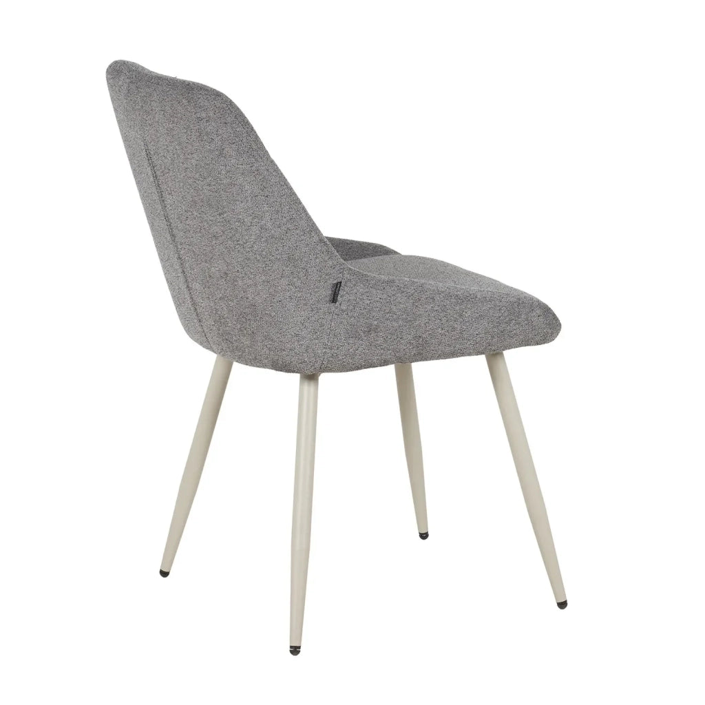 LÚZETE - SEDIA DA PRANZO IMBOTTITA GRIGIA GAMBE BEIGE WESKA