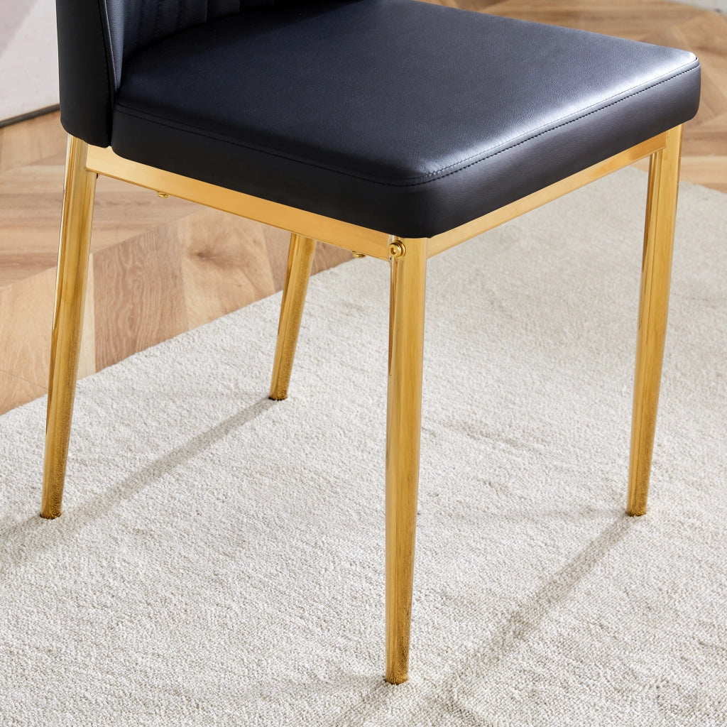 SEDIA Set da 4 pezzi 80x50x46,5 cm PU Nero/Oro