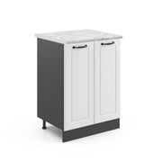 Vicco Mobiletto base cucina Bianco casa di campagna 60 cm , PL Marmo