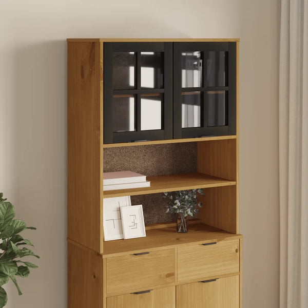 Scaffale per Credenza Anta in Vetro FLAM Legno Massello di Pino 357825