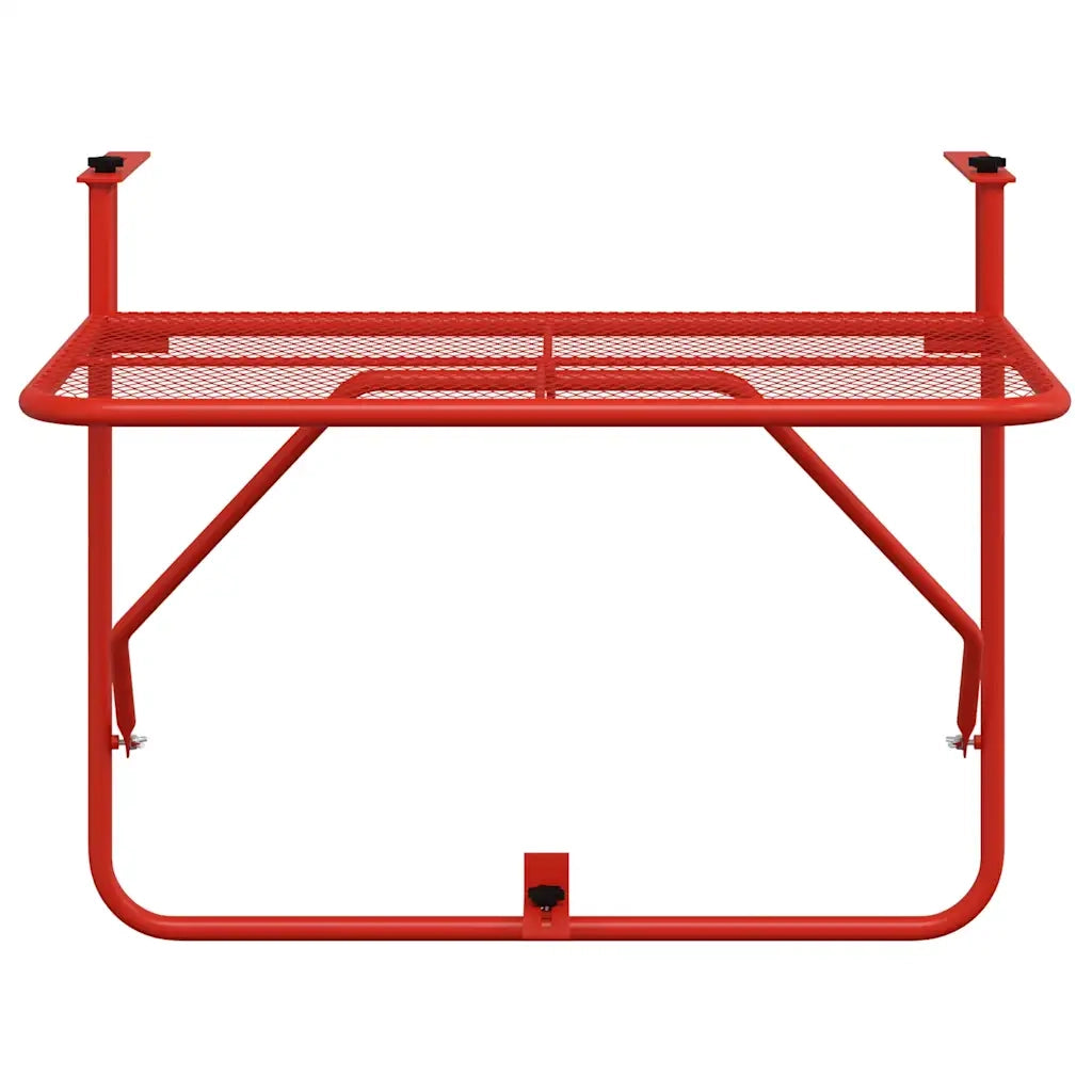 Tavolo da Balcone Rosso 60x40 cm in Acciaio cod mxl 42031