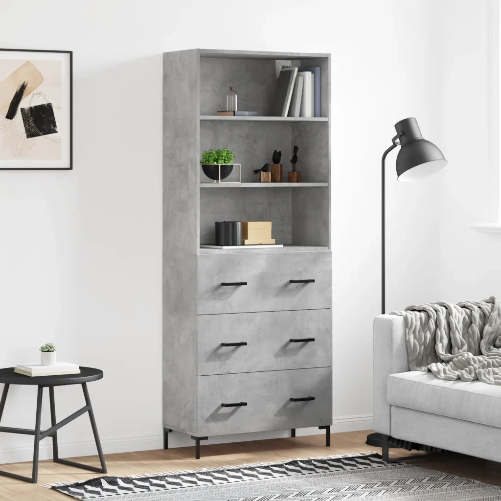 Credenza Grigio Cemento 69,5x34x180 cm in Legno Multistratocod mxl 77813