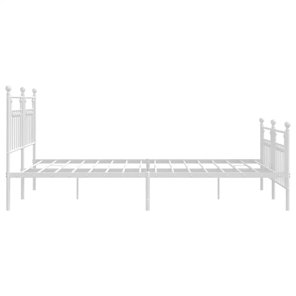 Giroletto con Testiera e Pediera-Struttura Letto Metallo Bianco 183x213 cm 389583