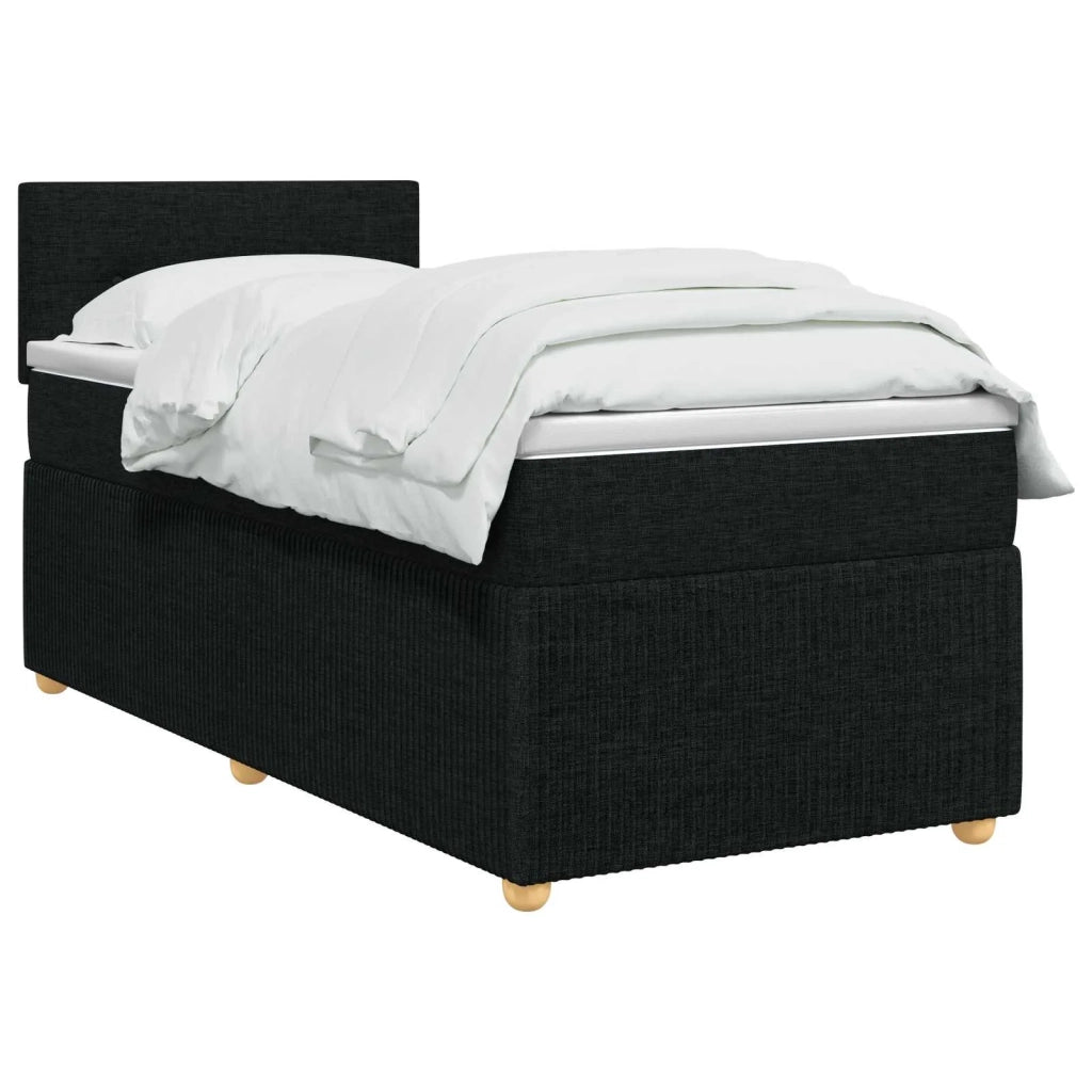 Letto box spring con materasso Nero 80 x 200 cm Tessuto 3451337