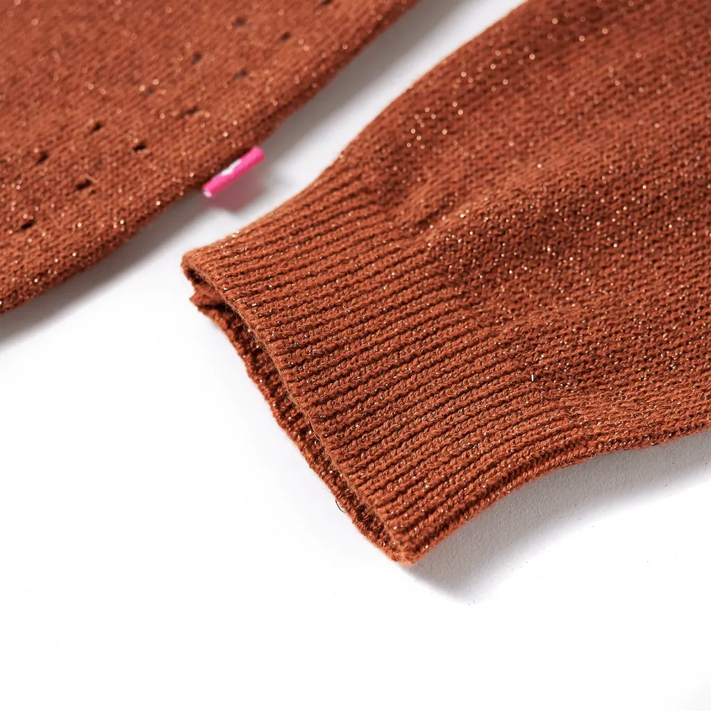 Cardigan da Bambina Lavorato a Mano Cognac 116 CFW8043161
