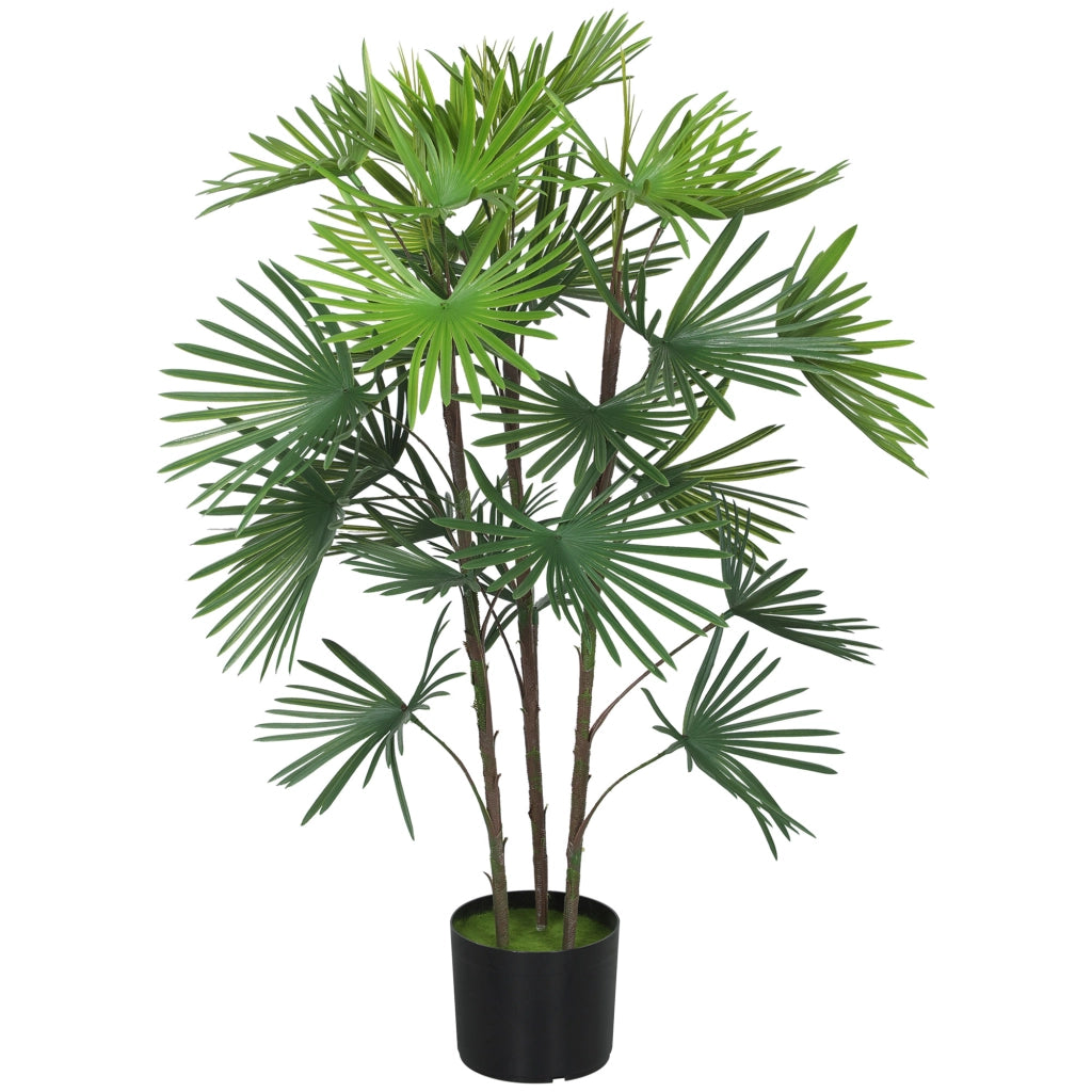 Palma Artificiale Verde con Vaso ¨C Zephmum ¨C 90 cm 24 foglie ?16.5x13.5 cm