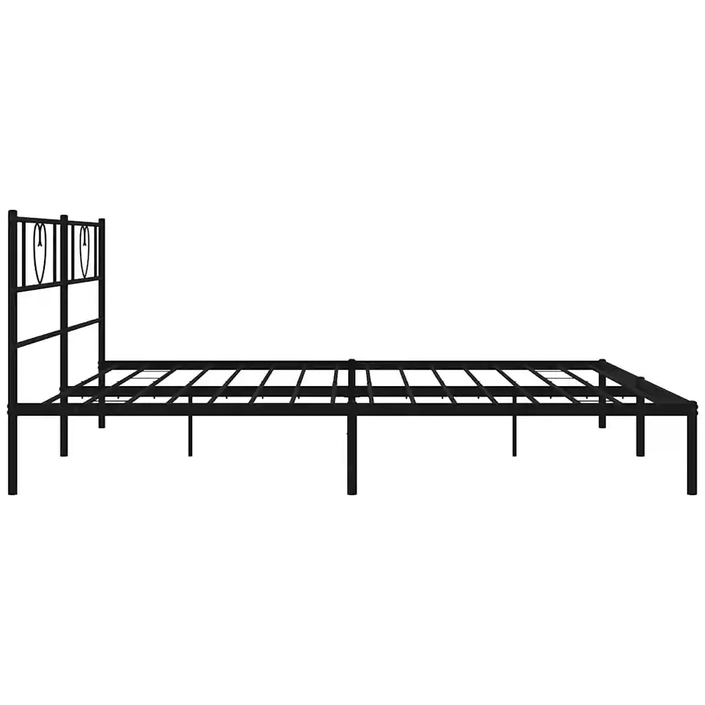 Giroletto con Testiera-Struttura Letto con testiera in Metallo Nero 183x213 cm 501191