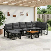 Set di divani da esterno 8 pcs Nero e Grigio scuro Poliestere 3437739