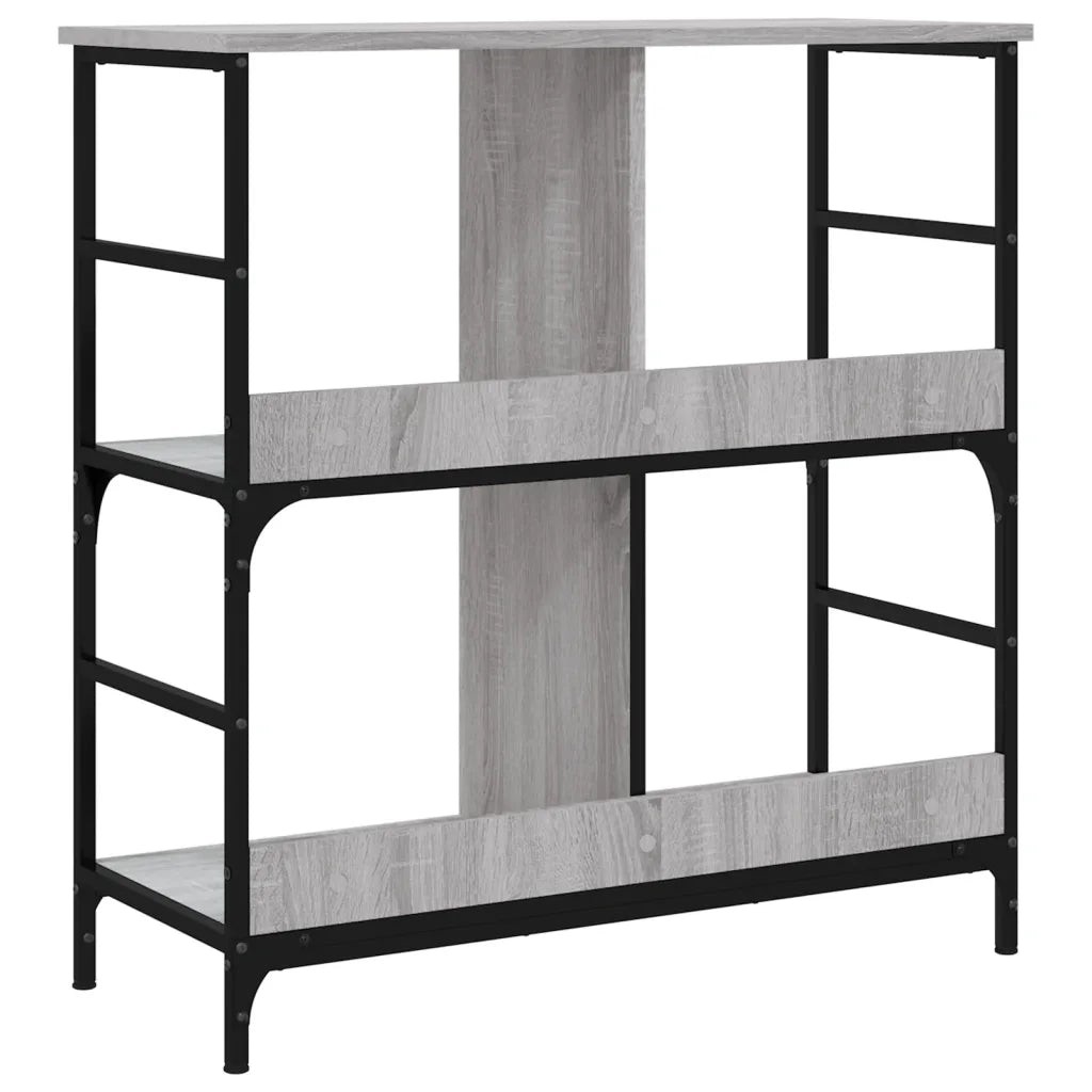 Libreria-Scaffale per Libri-Mobile di Stoccaggio Grigio Sonoma 78,5x33x82 cm in Legno Multistrato