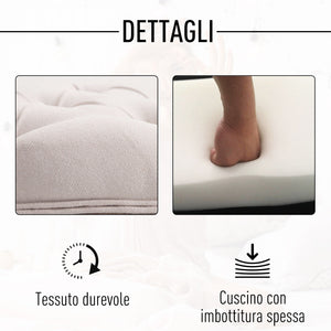 Panca Semicircolare Imbottita in Legno 140,5x51x48 cm  Beige