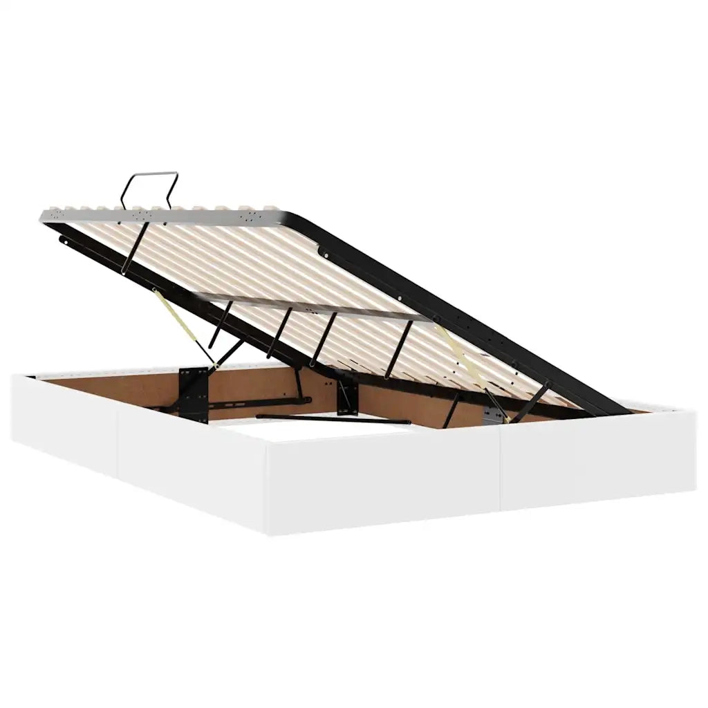 Letto con contenitore e materasso Bianco 140 x 200 cm