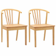 Sedia da pranzo 2 pz | Sedie da cucina Naturale Legno di gomma massiccio