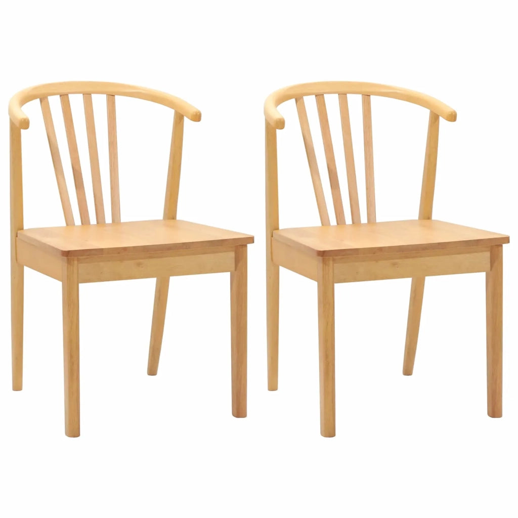 Sedia da pranzo 2 pz | Sedie da cucina Naturale Legno di gomma massiccio