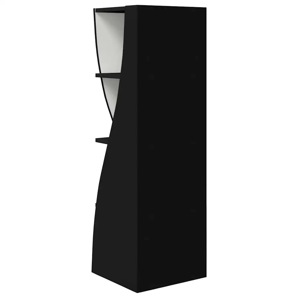 Mobile angolare Nero 32x32x102cm Legno multistrato