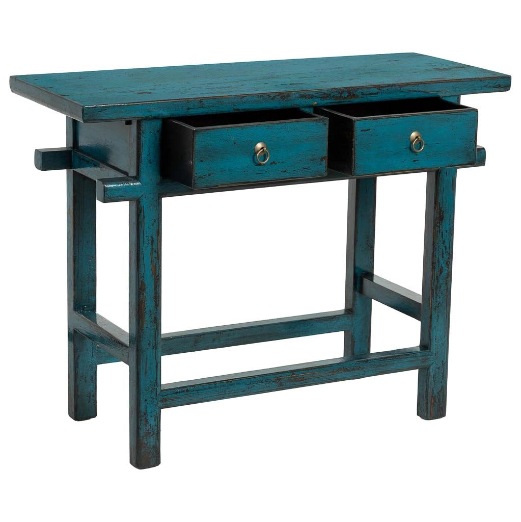 Mobile da ingresso in legno blu 108x43x82h cm