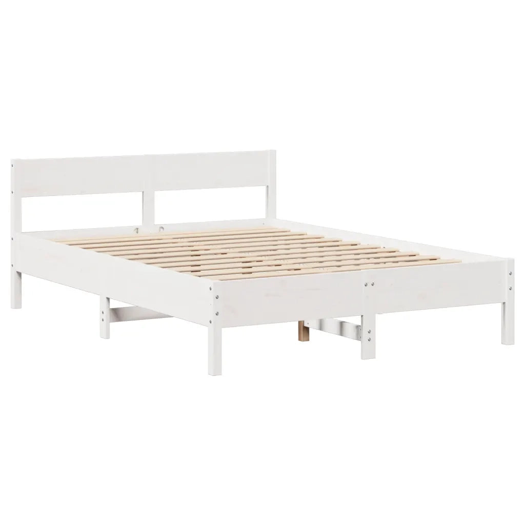 Letto senza Materasso Bianco 150x200 cm Legno Massello di Pino 3306925