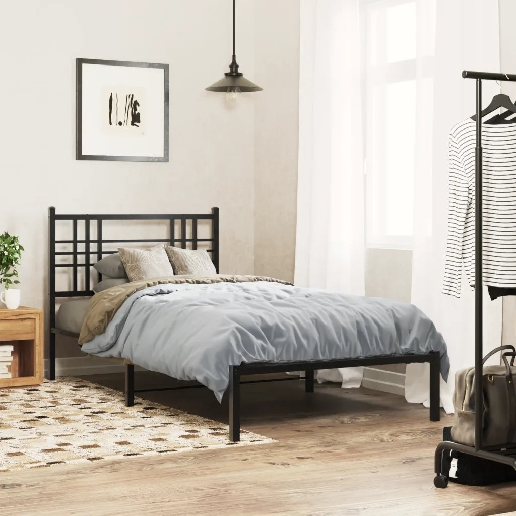 Giroletto con Testiera in Metallo Nero 100x190 cmcod mxl 116069