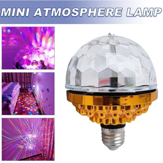 Lampada E27 a LED a luce rotante RGB, lampada da club, lampada a flusso di luce LED