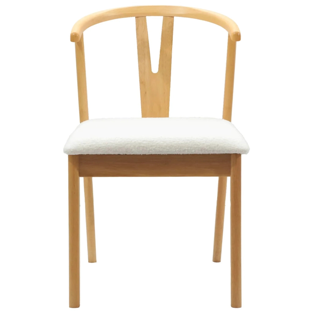 Sedia da pranzo 2 pcs Naturale e chiaro Legno di gomma solido