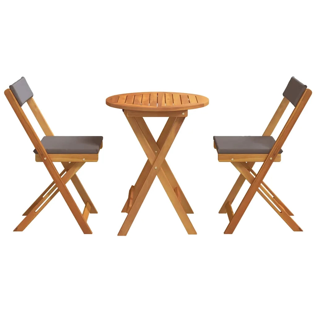 Set da Pranzo per Giardino con cuscino 3 pz | Set Salotto da Giardino Olio Naturale