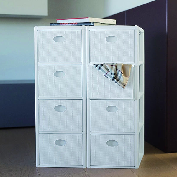 Stefanplast CASSETTIERA ELEGANCE 4 cassetti - cm. 40x40x80 h col. Bianco