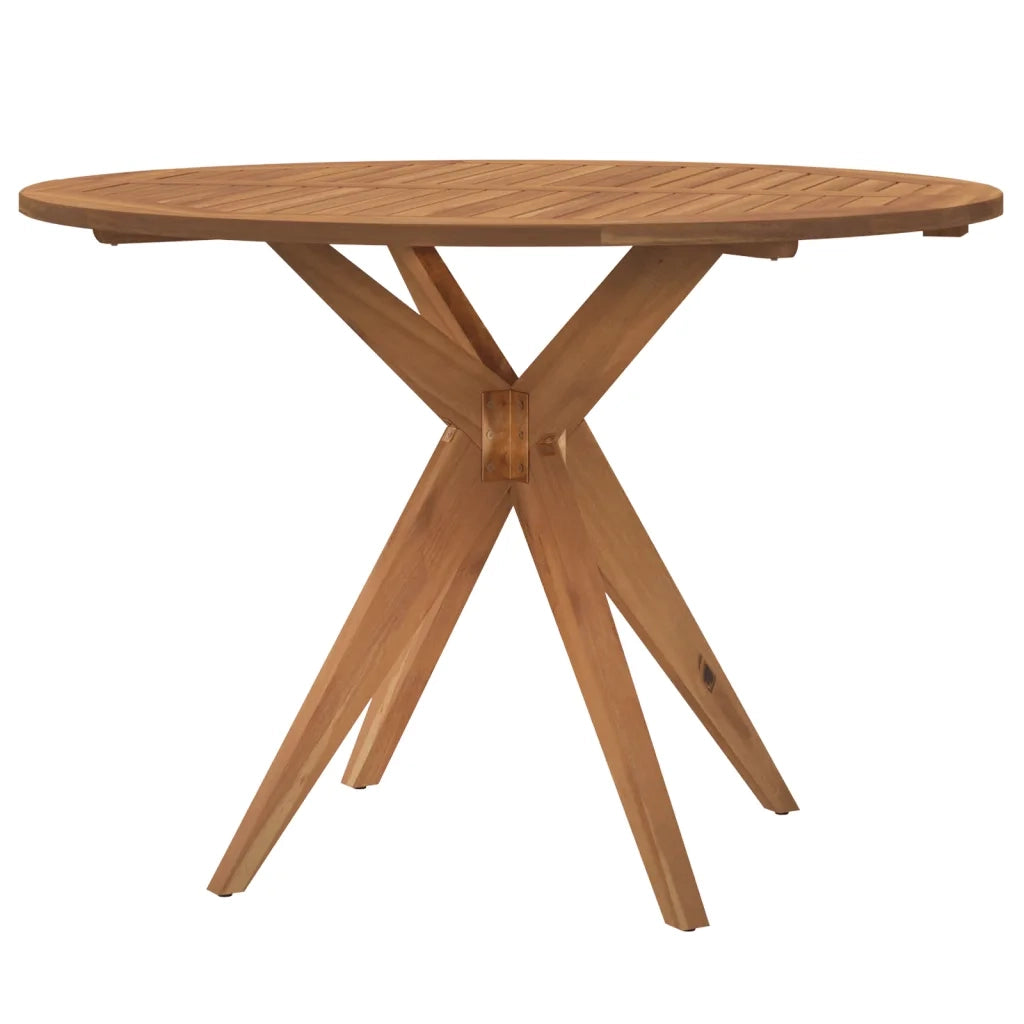 vidaXL Tavolo da Giardino Rotondo Ø110x75cm in Legno Massello Acacia