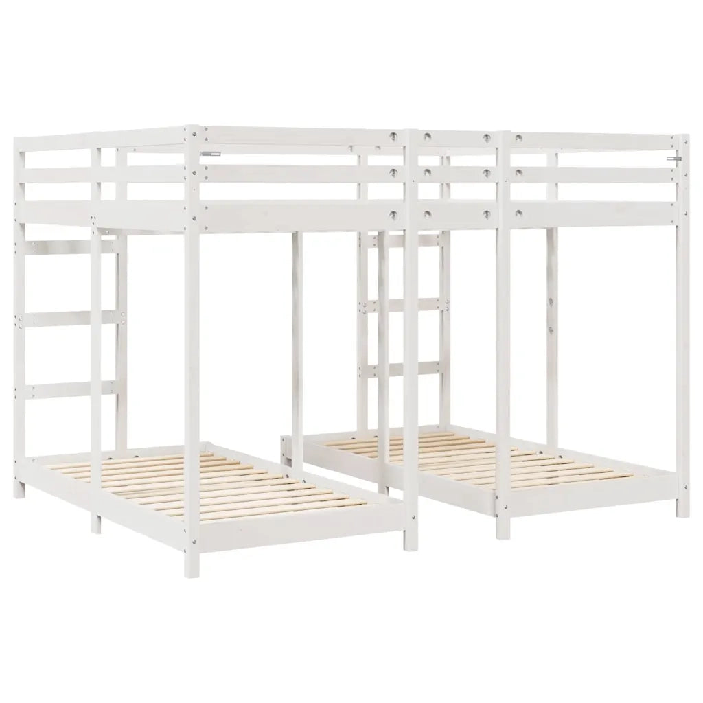 Struttura letto a castello triplo Bianco 160 x 200 cm