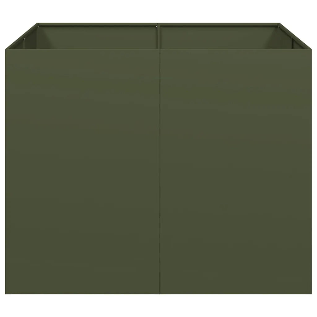 Fioriera Verde Oliva 100x100x80 cm in Acciaio