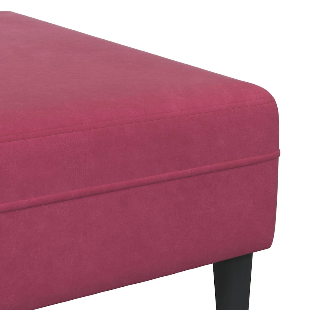 vidaXL Divano in Velluto con cuscino 3 pcs Rosso Vino 208 cm Velluto