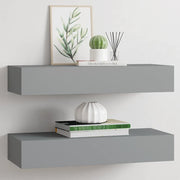 Scaffali con Cassetti da Parete 2 pz Grigi 60x23,5x10 cm MDF 330260
