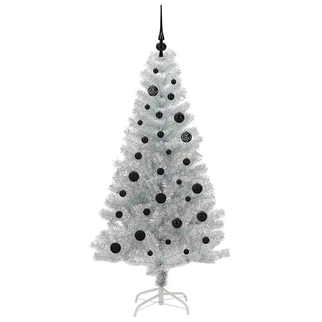 Albero di Natale con 150 LED con supporto Argento 150 cm PET 3396662