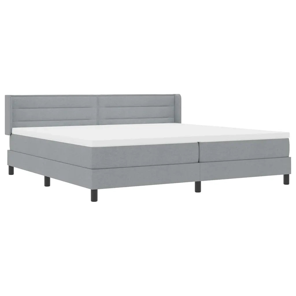 Letto a molle con testiera Grigio chiaro 200 x 200 cm Tessuto 3341062