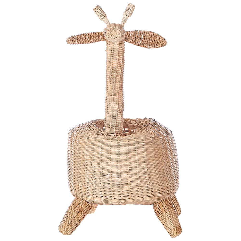 Cesto di vimini con giraffa in rattan naturale Cesto per giocattoli per la cameretta del bambino