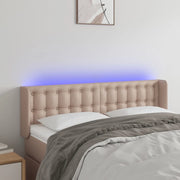 Testiera Cappuccino a LED 147x16x78/88 cm in Similpelle