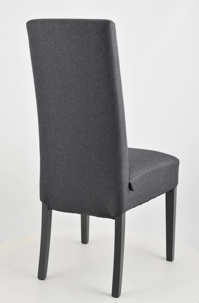 Set 4 sedie Chiara Tommychairs, struttura in faggio grigio scuro, seduta e schienale imbottiti e rivestiti in tessuto