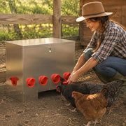 Feeder Per Pollo 2 Argento 60.5 X 29 X 51 Cm 25 Kg