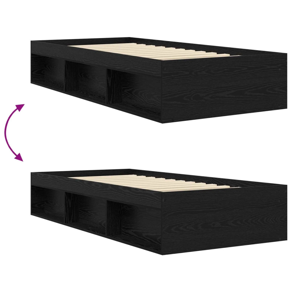 Telaio del letto con storage Rovere Nero 80 x 200 cm 3429523