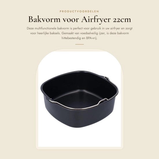 Accessorio per Airfryer - Forma per Cakes - 22 cm - Materiale Sicuro per l'Alimentazione - Resistente al Calore - Adatto per HD9925/HD9860/HD9905