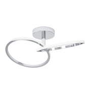 Plafoniera Moderna Congiunti Acciaio Cromo Plastiche Bianche Led 12W 1500Lm Ip20
